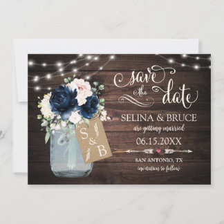 Tarjeta de Guardar la Fecha de Boda de Floral Rosa