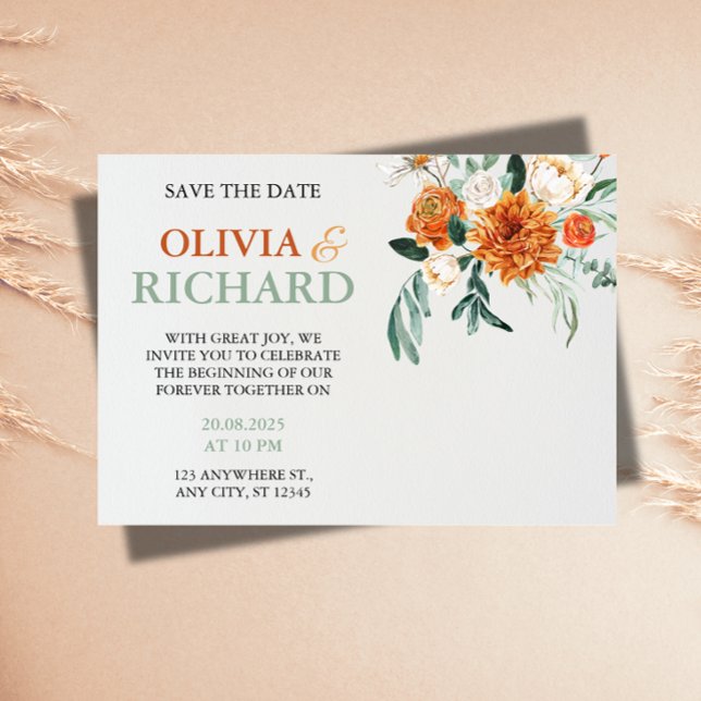 Tarjeta de Guardar la Fecha de Boda de Pampas con  (Subido por el creador)