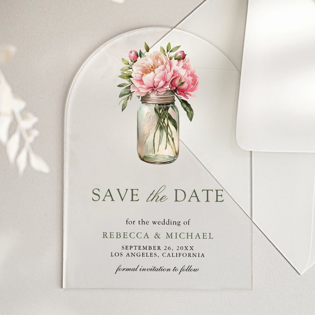 Tarjeta de guardar la fecha de boda en frasco de a (Subido por el creador)