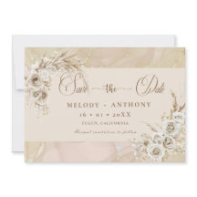 Tarjeta de guardar la fecha de boda floral boho bl