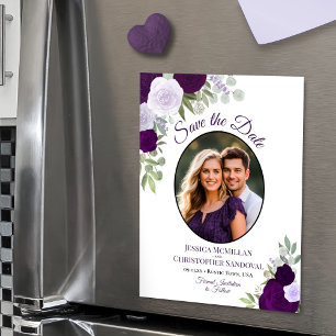 Tarjeta de guardar la fecha de boda floral boho pú