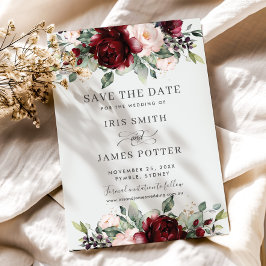 Tarjeta de guardar la fecha de boda floral con toq