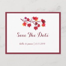 Tarjeta de Guardar la Fecha de Boda Hojas de Otoño