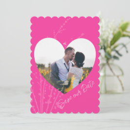 Tarjeta de Guardar la Fecha de Corazón de Foto Mod