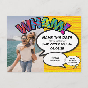 Tarjeta de Guardar la Fecha de Fotografía de Cómic