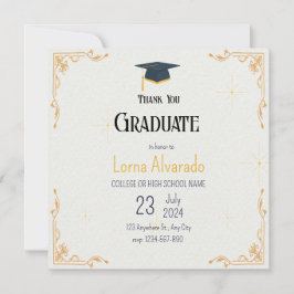 Tarjeta de Guardar la Fecha de Graduación Blanca