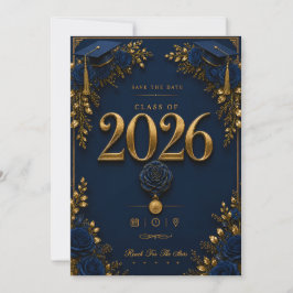 Tarjeta de Guardar la Fecha de Graduación + RSVP