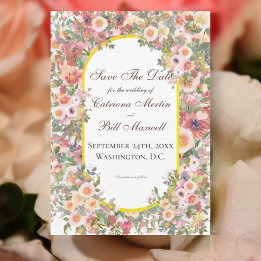 Tarjeta de Guardar la Fecha de Jardín Romántico Br