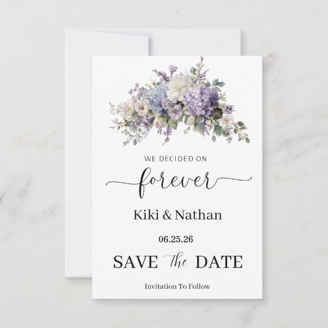 Tarjeta de guardar la fecha de la boda (Anverso)