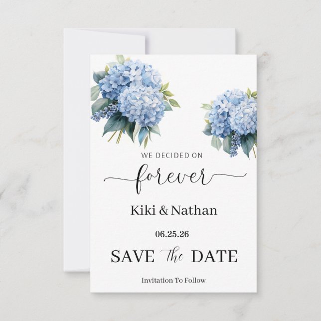 Tarjeta de guardar la fecha de la boda (Anverso)
