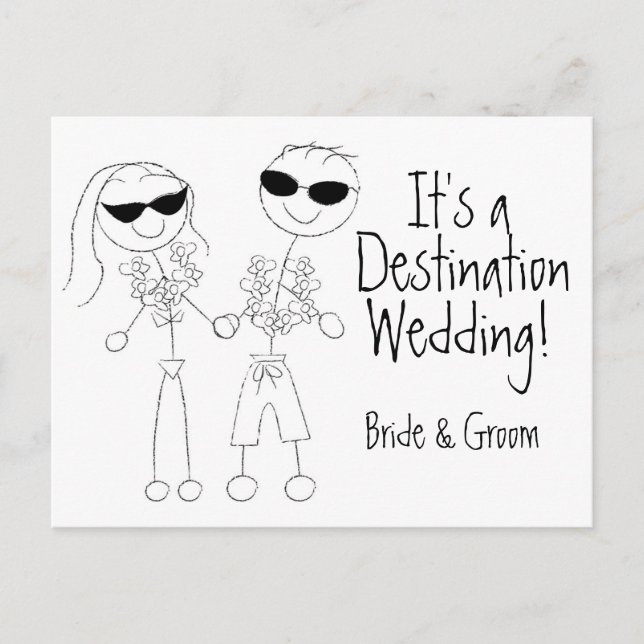 Tarjeta de guardar la fecha de la boda de destino  (Anverso)