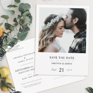 Tarjeta de guardar la fecha de la boda de foto per