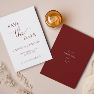 Tarjeta de guardar la fecha de la boda elegante Bu