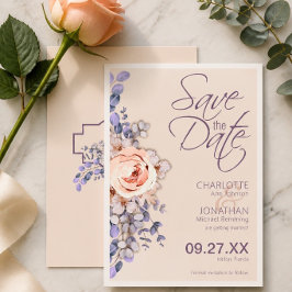 Tarjeta de guardar la fecha de la boda floral de c