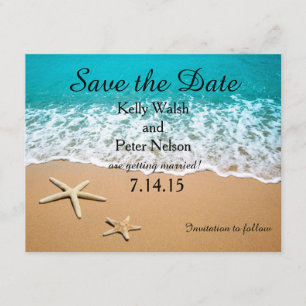 Tarjeta de guardar la fecha de la estrella de mar 