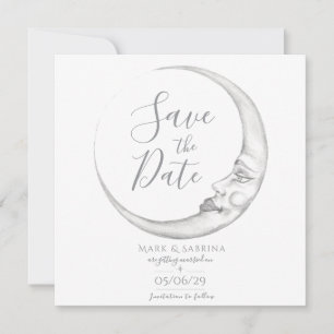 Tarjeta de guardar la fecha de luna creciente dibu