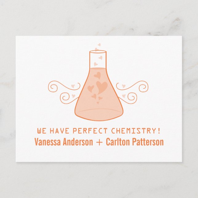 Tarjeta de Guardar la Fecha de Química Dulce Naran (Anverso)