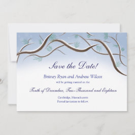 Tarjeta de Guardar la Fecha de Ramas de Árbol de N