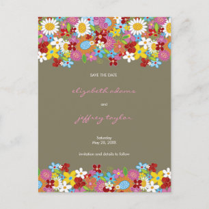 Tarjeta de Guardar la Fecha del Jardín de Flores d