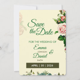 Tarjeta de Guardar la Fecha del Jardín Romántico