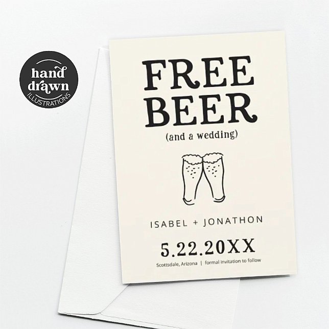 Tarjeta de Guardar la Fecha Divertida de Cerveza G (Subido por el creador)