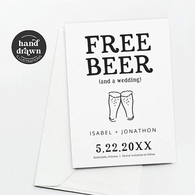 Tarjeta de Guardar la Fecha Divertida de Cerveza G (Subido por el creador)