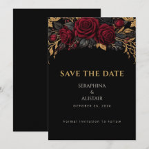 Tarjeta de Guardar la Fecha Elegante Oscura Gótica