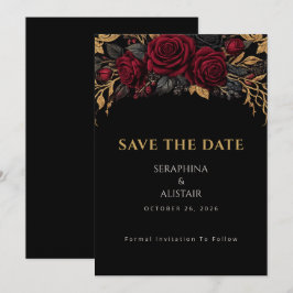 Tarjeta de Guardar la Fecha Elegante Oscura Gótica