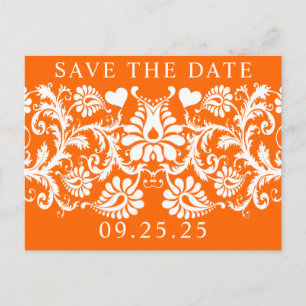 Tarjeta de Guardar la Fecha Floral Damask Victoria