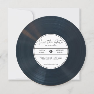 Tarjeta de guardar la fecha minimalista con vinilo