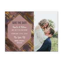 Tarjeta de Guardar la Fecha Moderna con Pinceladas