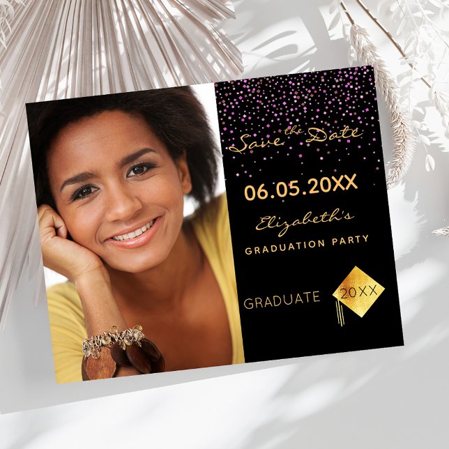 Tarjeta de guardar la fecha para fiesta de graduac (Subido por el creador)