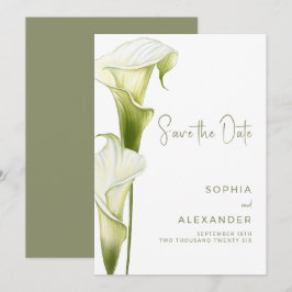 Tarjeta de guardar la fecha para una boda moderna.