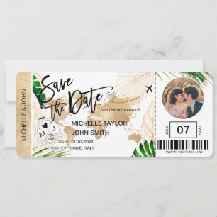 Tarjeta de Guardar la Fecha Pase de Abordar Mapa M