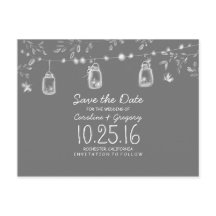 tarjeta de guardar la fecha rústica con luciérnaga