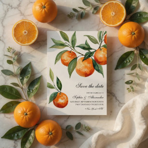 Tarjeta de "Guarde la Fecha" de Cítricos   Naranja