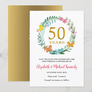 Tarjeta de "Guarde la Fecha" del 50º Aniversario d
