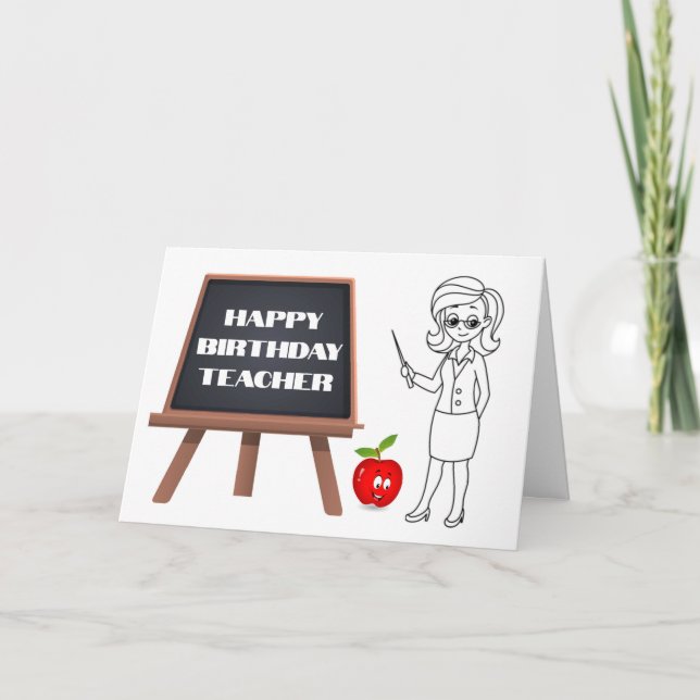 TARJETA DE Guay PARA *PROFESOR* EN EL "CUMPLEAÑOS" (Anverso)
