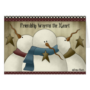 Tarjeta de Guerra de Amistad de Muñeco de Nieve Ca