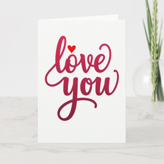 Tarjeta de guión de corazón te amo (Anverso)