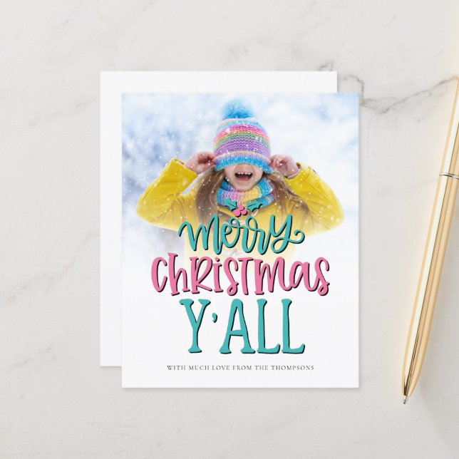 Tarjeta de guión de fotos de Budget Merry Christma (Anverso/Reverso In Situ)