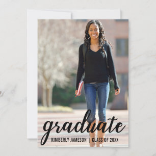 Tarjeta de guión de Invitación de graduación de fo