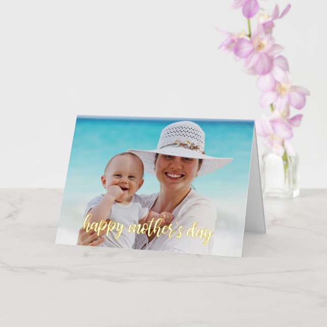 Tarjeta de guión de oro de plantilla de fotografía (Orquídea)