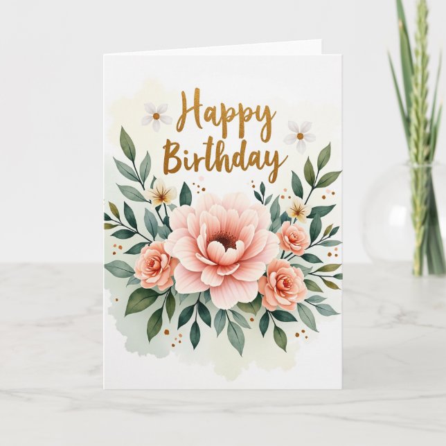 Tarjeta de guión de oro rosa rayado (Anverso)