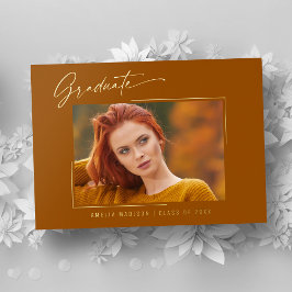 Tarjeta de guión de tinta elegante foto graduación