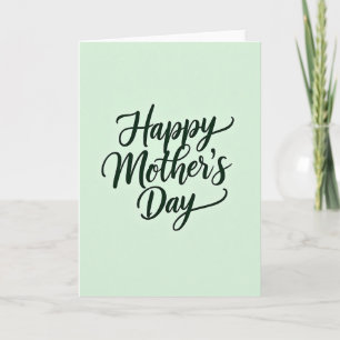 Tarjeta de guión del Día de las Madres en verde me