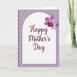 Tarjeta de guión del día de las madres Orquídea