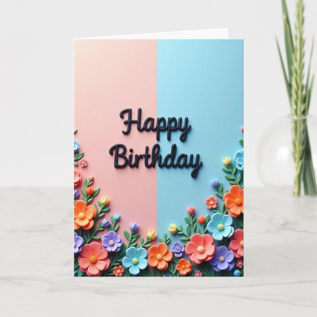 Tarjeta de guión floral esculpida (Anverso)