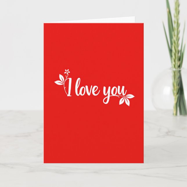 Tarjeta de guión floral Te Amo (Anverso)