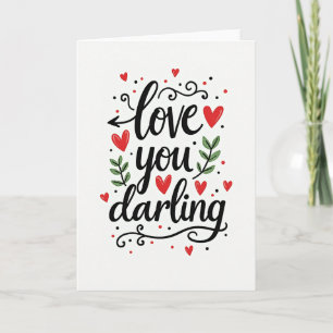 Tarjeta de guión moderno amor cariño